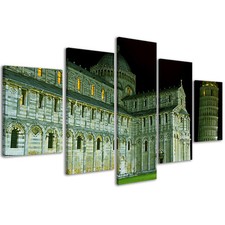 Quadro Moderno 200 x 90 cm Stampe su Tela XXL Pisa Arredamento Albergo Casa #112