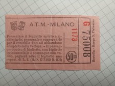 Biglietto Tram ATM Milano Ventennio