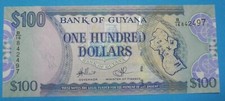 BANCONOTA 100 DOLLARI GUYANA (1) FDS UNCIRCULATED  RARA COMPRA SUBITO