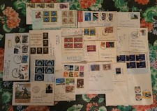 20 Buste Viaggiate con Affrancatura Francobolli Commemorativi