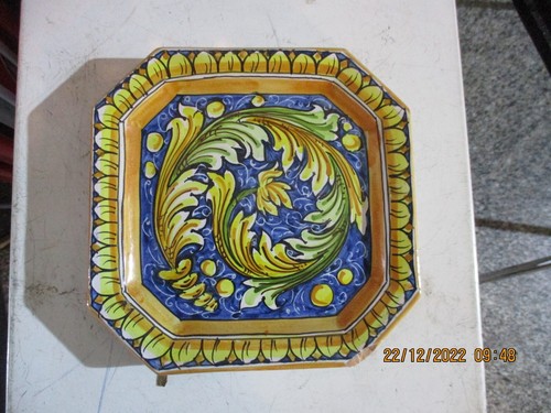 Piatto ottagonale decoro mano - ottagonale,