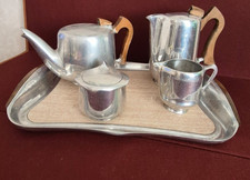 Picquot Ware Tea Set With Tray