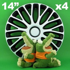 COPRICERCHI 14 " MUGELLO 4 pezzi bianco + NERO per Renault Clio Kangoo Thalia