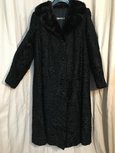 Pelliccia astrakan nero collo - astrakan,