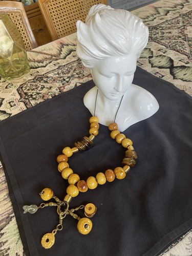 Collana variegata color miele