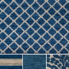 Tessuto Tappezzeria Arredo Interno Casa Azzurro Jacquard Ciniglia Divano H 280