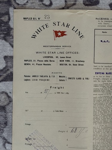 White star line documento - line,