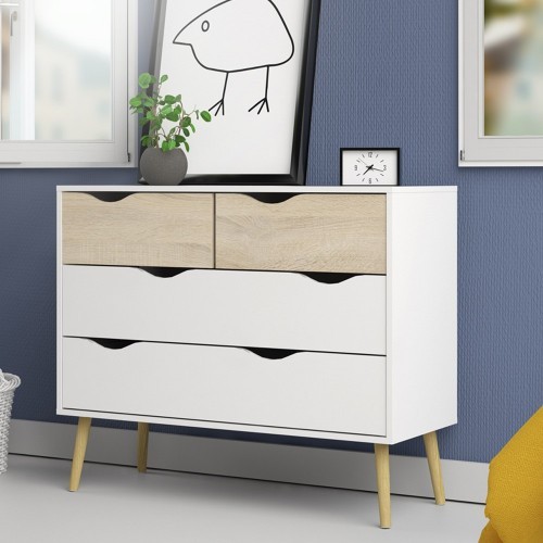 Cassettiera como bianco rovere - bianco,