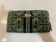 Portafoglio Harrod's verde con cerniera 8 pollici *NUOVO*