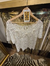 top bianco vintage ricamato