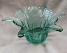Vaso ciotola verde petalo fiore vetro riciclato vintage 100% giglio spagnolo set di 3
