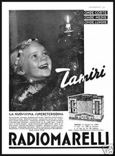 PUBBLICITA' 1934 RADIOMARELLI TAMIRI RADIO SUPERETERODINA ONDE VALVOLE REGALO 