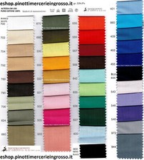 TESSUTO STOFFA TELA PURO COTONE COLORATA TINTA IN ITALIA AL METRO /ALTO CM 150 