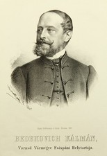 G. MARASTONI (*1834), politico Koloman Bedakovic, 1867, litografia romantica