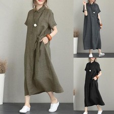 Abito lungo da donna in lino