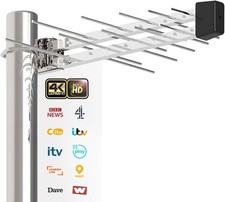 Antenna TV Esterno Digitale 4K 1080P UHF VHF 8m Cavo Coassiale