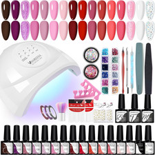 Kit Semipermanente Unghie 16 Coloris Kit Unghie Gel Completo Con U V Lampada 48W