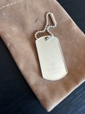 Pendente GUCCI piastrina militare in argento massiccio x collana NEW OLD STOCK