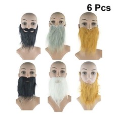  6 Pcs Baffi Finti Realistici Oggetti Di Scena Per Feste Barba Cosplay