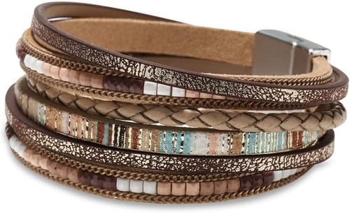 Bracciale pelle intrecciata - in,