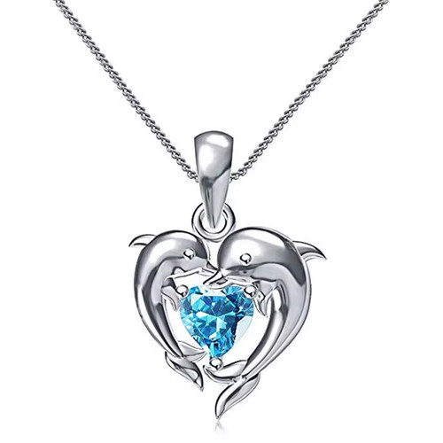 Collana cuore delfino tono - collana,