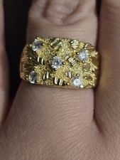 Anello pepita oro con strass