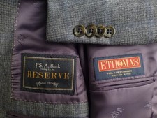 Jos.A.BANK RESERVE Blazer 42L Cashmere Plaid Excellent Condition Jacket Sport Co