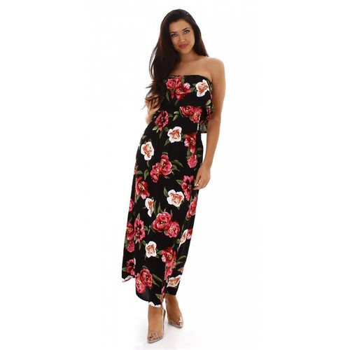 Maxi abito lungo - donna, nero