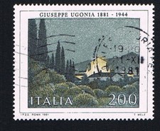 ITALIA 1 FRANCOBOLLO ARTE ITALIANA GIUSEPPE UGONIA 1981 usato (BI245)