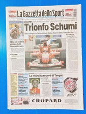 GAZZETTA DELLO SPORT 29 SETTEMBRE 2003 SCHUMACHER FERRARI VINCE GP INDIANAPOLIS