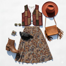 Gilet patchwork scamosciato