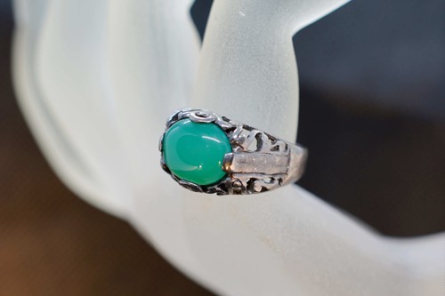 Anello argento calcedonio - argento, e