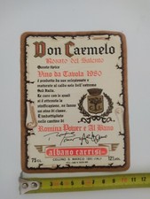 Etichetta Don Carmelo Rosato Del Salento Vino 1980 Romina Power E Albano Carrisi