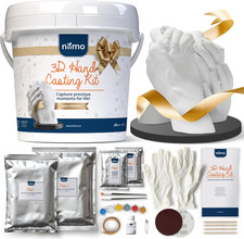 ® Kit Calco Mani Coppia - Set Regalo, Kit Gesso per Calco Mani Con Supporto per 