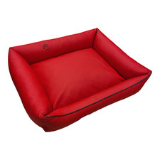 Letto Cane Cesta per Cani Cuscino Divano Posto Relax Similpelle Cestino XL Rosso