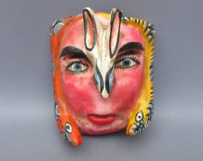 Scultura legno maschera da