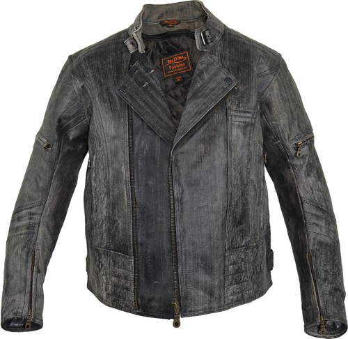 Giacca pelle moto uomo - in, da