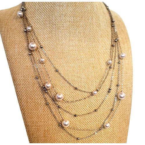 Collana multi filo tono - collana,