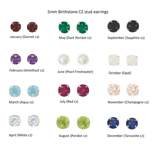 9ct gold 5mm crystal cubic - gold,