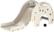 Scivolo per bambini, scivolo per bambini 3 in 1 con canestro da basket, arrampicatore, tema elefante