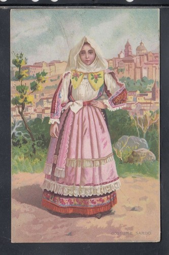 Cartolina costume sardo v51 - cartolina,