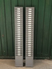 1970 Italia Coppia PORTA CARTELLINI Timbratrice Vintage Design Metallo