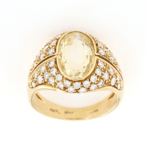 Anello fascia zaffiro giallo - anello,