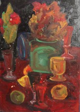 Dipinto ad olio vintage natura