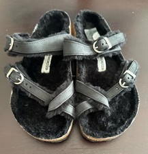 Sandali Birkenstock Mayari Shearling Birkens donna 38/US 7 neri nuovi con etichette