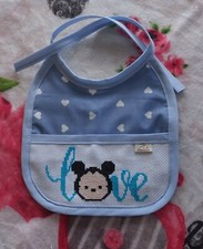 Bavaglio Fatto A Mano Topolino In Love (Baby Mickey Mouse) Punto Croce Ricamo