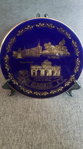 Piatto spagnolo dipinto oro