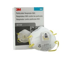 3M 8210V N95 Respiratore Antiparticolato Protezione Maschere Antipolvere Valvola di Espirazione - 5 Scatole