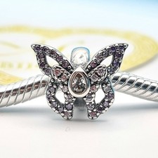 Charm Argento 925 farfalla zirconi distanziatore 