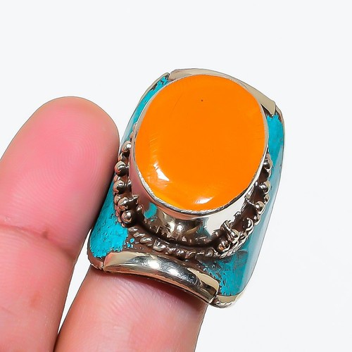 Anello turchese corallo giallo